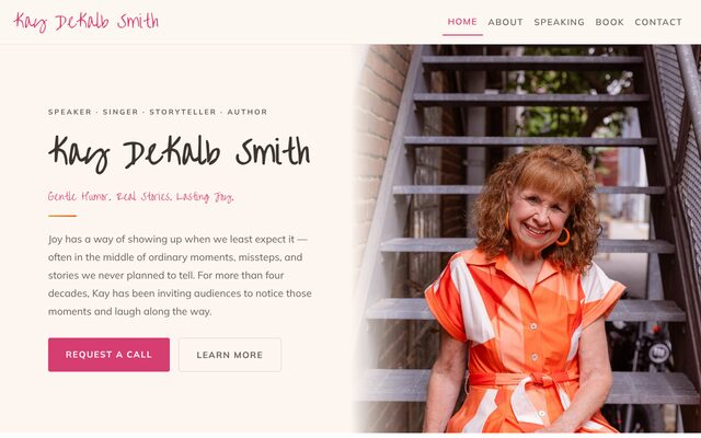 Screenshot of the Kay DeKalb Smith homepage
